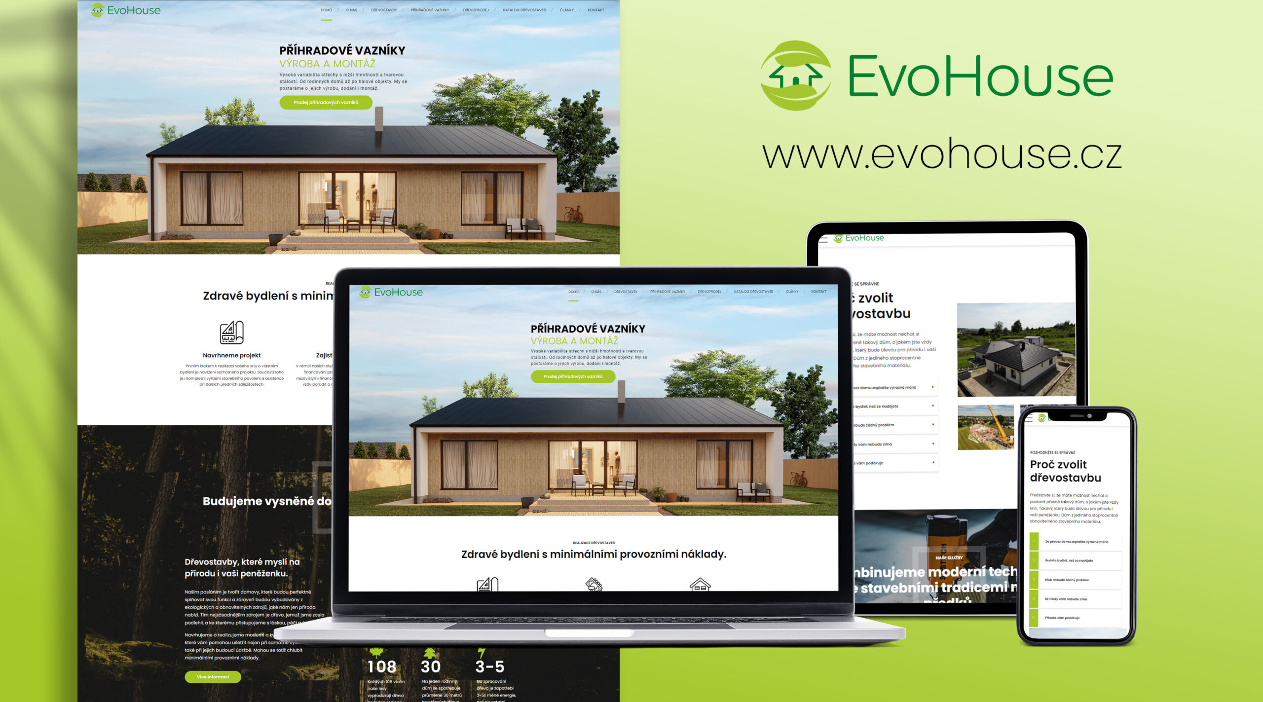 Webové stránky společnosti EvoHouse